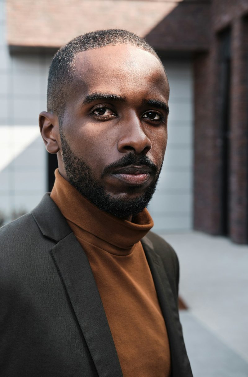 Serious Young Black Man Portrait